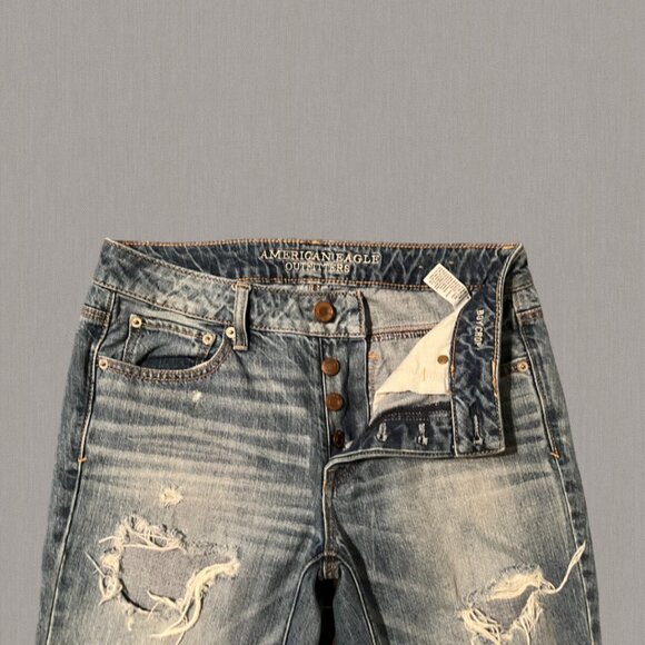 American Eagle - Boyfriend Cropped Jeans Distressed Women's (Size US 4) - Picture 3 of 4